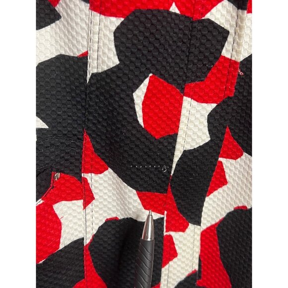 Chicos Victory Red Black White Abstract Jacket Size 3/XL Cotton Blend Boho flaw - Picture 9 of 16